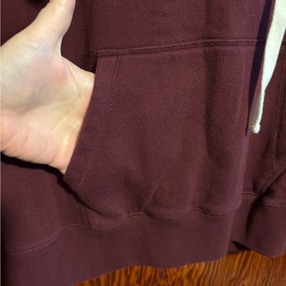 VICTORIA’S SECRET PINK Burgundy Quarter Zip Hoodie Womens Size Medium - Picture 4 of 6